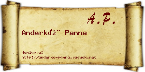 Anderkó Panna névjegykártya